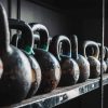 Old Kettlebell weights in CrossFit gym